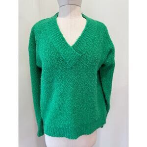 Vintage 70s Acrylic Sweater The Import workshop Women's Kelly Green Nubbly
